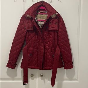 New Finsbridge Dark Crimson Burberry Rain Jacket